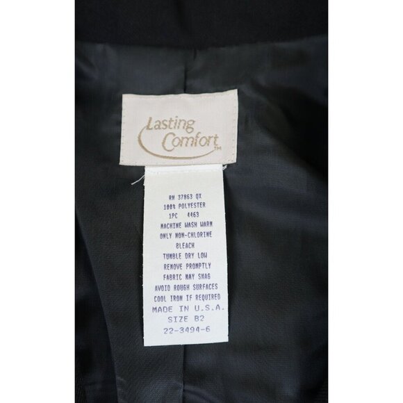 WOMEN'S BLACK 2-BUTTON BLAZER SUIT JACKET - LASTING COMFORT - NOTCH LAPEL - Picture 4 of 7